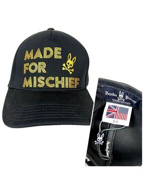 Psycho Bunny Made For Mischief Snapback Baseball Cap Hat Robert Godley w/Charm